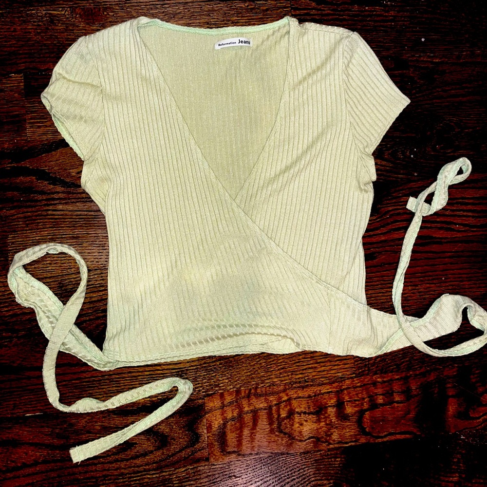 Reformation knit wrap top